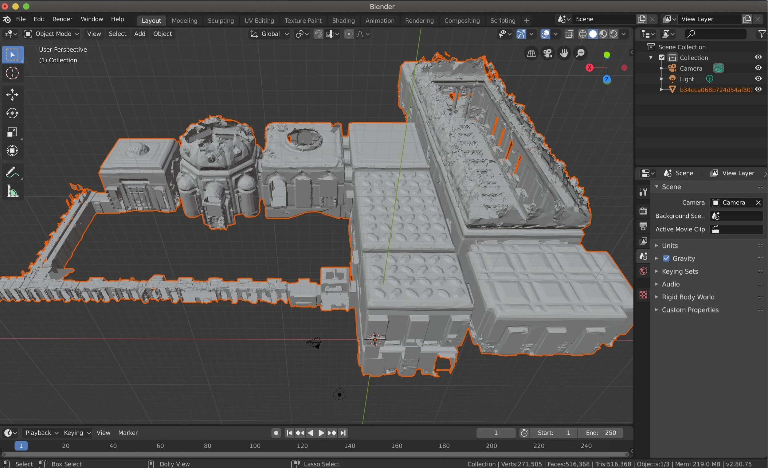 Widener scan data in Blender